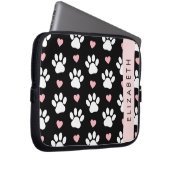 Hundepaws, weiße Paws, rosa Herzen, Ihr Name Laptopschutzhülle (Vorne Rechts)