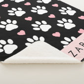 Hundepaws, weiße Paws, rosa Herzen, Ihr Name Sherpadecke (3/4)