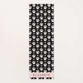 Hundepaws, weiße Paws, rosa Herzen, Ihr Name Yogamatte (Rückseite)