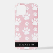 Hundepaws, weiße Paws, rosa Wasserfarben, Ihr Name iPhone Hülle (Rückseite)