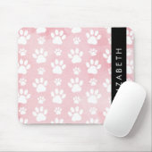 Hundepaws, weiße Paws, rosa Wasserfarben, Ihr Name Mousepad (Mit Mouse)