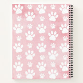 Hundepaws, weiße Paws, rosa Wasserfarben, Ihr Name Notizblock (Rückseite)