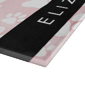 Hundepaws, weiße Paws, rosa Wasserfarben, Ihr Name Schneidebrett (Ecke)