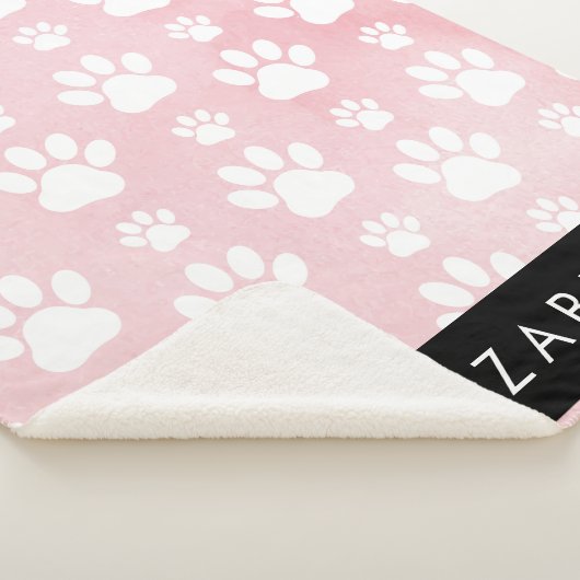 Hundepaws, weiße Paws, rosa Wasserfarben, Ihr Name Sherpadecke (3/4)