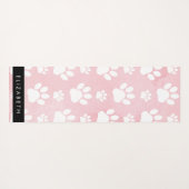 Hundepaws, weiße Paws, rosa Wasserfarben, Ihr Name Yogamatte (Rückseite (Horizontal))