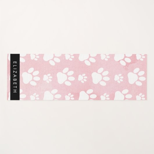 Hundepaws, weiße Paws, rosa Wasserfarben, Ihr Name Yogamatte (Vorderseite (Horizontal))