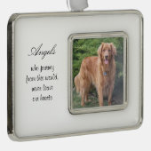 Hundepersonalisierte Rahmen-Ornament Silber (Rechts)
