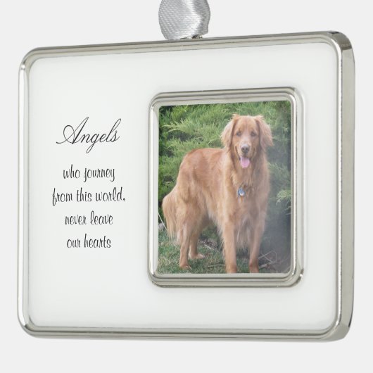 Hundepersonalisierte Rahmen-Ornament Silber (Links)