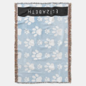 Hundepfähle, weiße Paws, blaue Wasserfarben, Ihr N Decke (Vorderseite Vertikal)