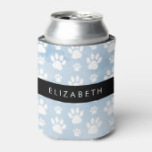 Hundepfähle, weiße Paws, blaue Wasserfarben, Ihr N Dosenkühler (Kanne Vorderseite)