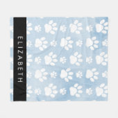 Hundepfähle, weiße Paws, blaue Wasserfarben, Ihr N Fleecedecke (Vorderseite (Horizontal))