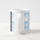 Hundepfähle, weiße Paws, blaue Wasserfarben, Ihr N Jumbo-Tasse (Rückseite)