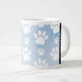 Hundepfähle, weiße Paws, blaue Wasserfarben, Ihr N Jumbo-Tasse (Vorderseite Rechts)