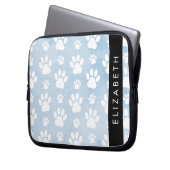 Hundepfähle, weiße Paws, blaue Wasserfarben, Ihr N Laptopschutzhülle (Vorderseite Links)