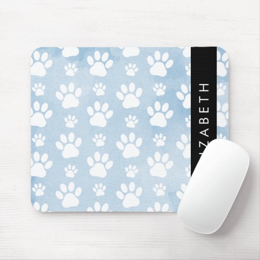 Hundepfähle, weiße Paws, blaue Wasserfarben, Ihr N Mousepad (Mit Mouse)