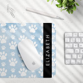 Hundepfähle, weiße Paws, blaue Wasserfarben, Ihr N Mousepad