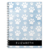 Hundepfähle, weiße Paws, blaue Wasserfarben, Ihr N Notizblock (Vorderseite)