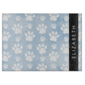 Hundepfähle, weiße Paws, blaue Wasserfarben, Ihr N Schneidebrett (Vorderseite)