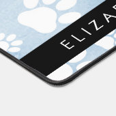 Hundepfähle, weiße Paws, blaue Wasserfarben, Ihr N Schreibtischunterlage (Ecke)