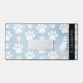 Hundepfähle, weiße Paws, blaue Wasserfarben, Ihr N Schreibtischunterlage (Tastatur & Maus)
