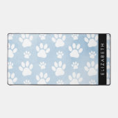 Hundepfähle, weiße Paws, blaue Wasserfarben, Ihr N Schreibtischunterlage (Vorderseite)
