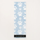 Hundepfähle, weiße Paws, blaue Wasserfarben, Ihr N Yogamatte (Rückseite)