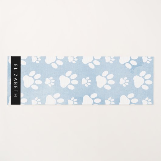 Hundepfähle, weiße Paws, blaue Wasserfarben, Ihr N Yogamatte (Vorderseite (Horizontal))