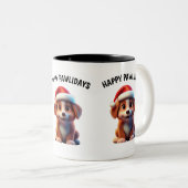 Hundepferde Tasse - Glückliche Feiertage (VorderseiteRechts)