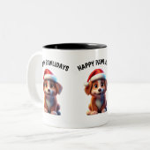 Hundepferde Tasse - Glückliche Feiertage (Vorderseite Links)