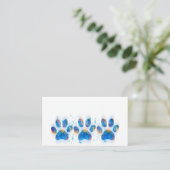 Hundepflaster druckt blau-weiße Aquarellbilder Visitenkarte (Stehend Vorderseite)