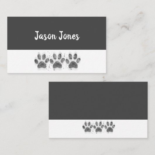 Hundepflaster druckt grau-weiße, fette Brust Visitenkarte (Vorne/Hinten)