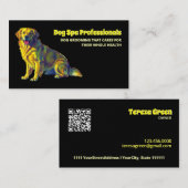 Hundepflege, die schwarze QR wachsen lässt Visitenkarte (Vorne/Hinten)