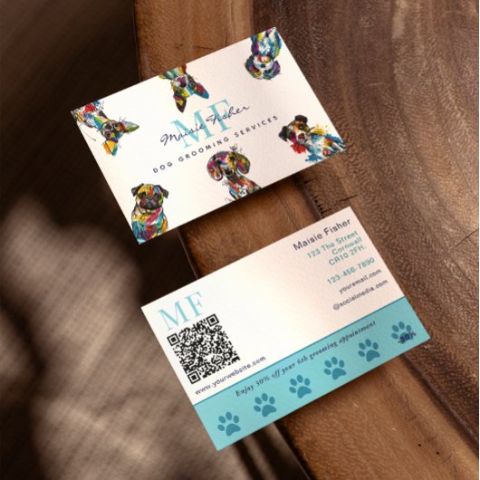 Hundepflege-QR-Code- und Treueprämien-Geschäft Visitenkarte