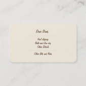 Hundepflege und Haustierpflege Visitenkarte (Rückseite)