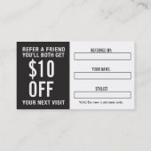 Hundepflegenkunden-Empfehlungs-Karte Empfehlungskarte (Rückseite)