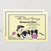 Hundepflegensalon-festliche Eröffnung Einladung (Vorne/Hinten)