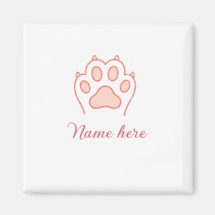 Hundepfote rotes Herz Haustier Name Text Tierpfote Magnet