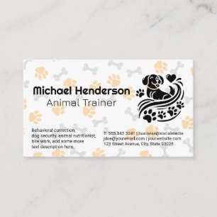 Hundepfote und Doggie Bone Muster Tierhandlung Visitenkarte