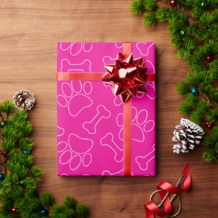 Hundepfote und Knochen Zeichnungsmuster Benutzerde Geschenkpapier