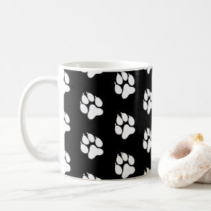 Hundepfote - Weiß - Schwarz Kaffeetasse