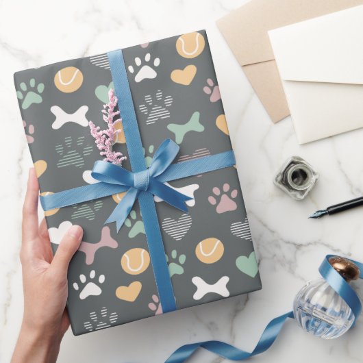 Hundepfoten-Muster Geschenkpapier (Schenken)