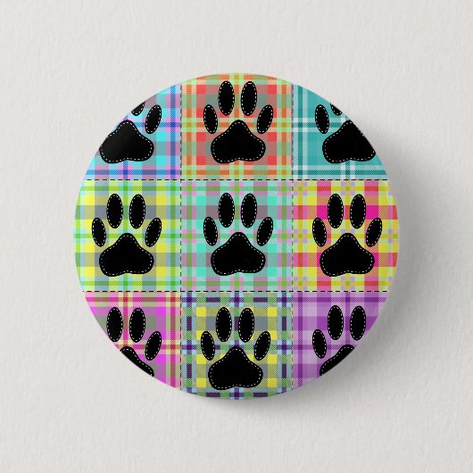 Hundepfoten-Muster-Quilt Button (Vorderseite)