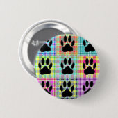 Hundepfoten-Muster-Quilt Button (Vorne & Hinten)