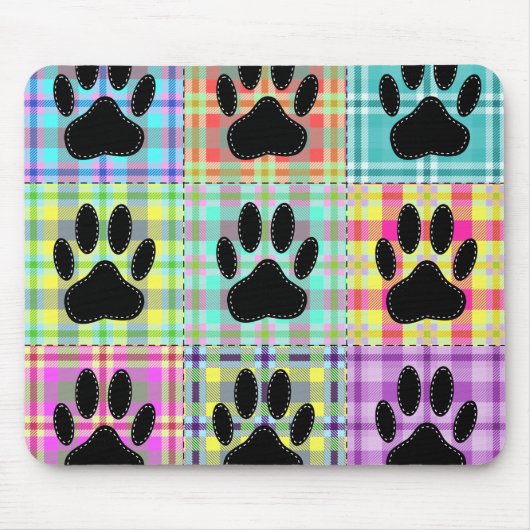 Hundepfoten-Muster-Quilt Mousepad (Vorne)