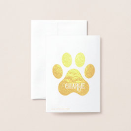 Hundepfoten-Name-Silhouette-Design Folienkarte