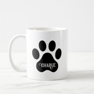 Hundepfoten-Name-Silhouette-Design Kaffeetasse