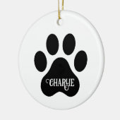 Hundepfoten-Name-Silhouette-Design Keramik Ornament (Links)