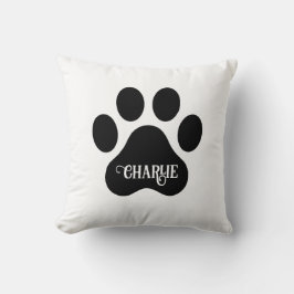 Hundepfoten-Name-Silhouette-Design Kissen