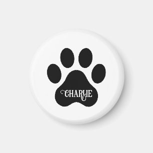 Hundepfoten-Name-Silhouette-Design Magnet