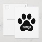 Hundepfoten-Name-Silhouette-Design Postkarte (Vorne/Hinten)